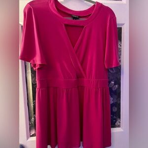 Torrid Fuschia pink supplice peplum top. Torrid size 0.